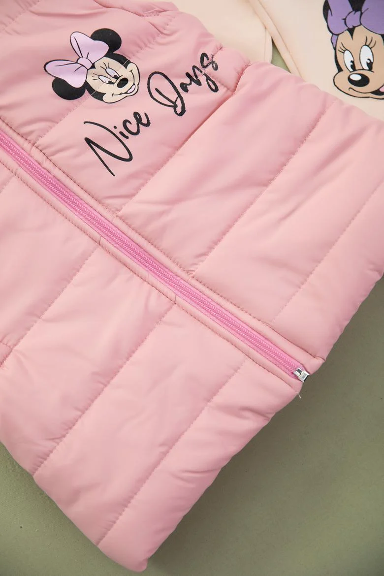 Kız Çocuk Nice Day Baskılı Yelek 3`Lü Takım